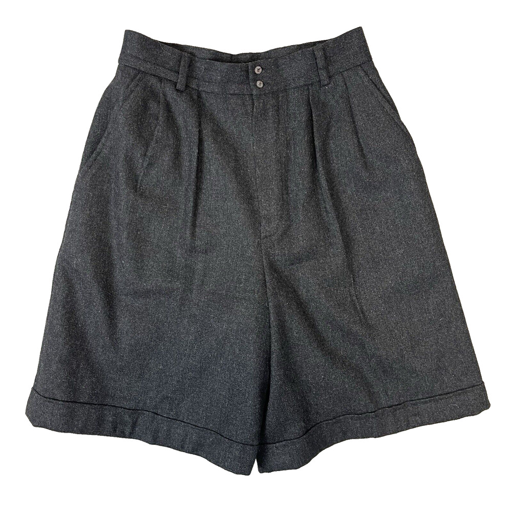 Vintage LL Bean Wool Shorts USA Made Size 10 Pleated Charcoal Dark Academia - Picture 10 of 10